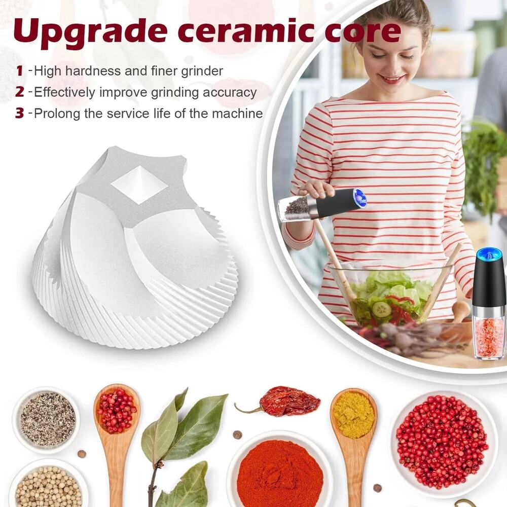 🔥2 Pack Gravity Electric Salt and Pepper Grinder Mill Shaker Adjustable Auto🔥 - Picture 3 of 5